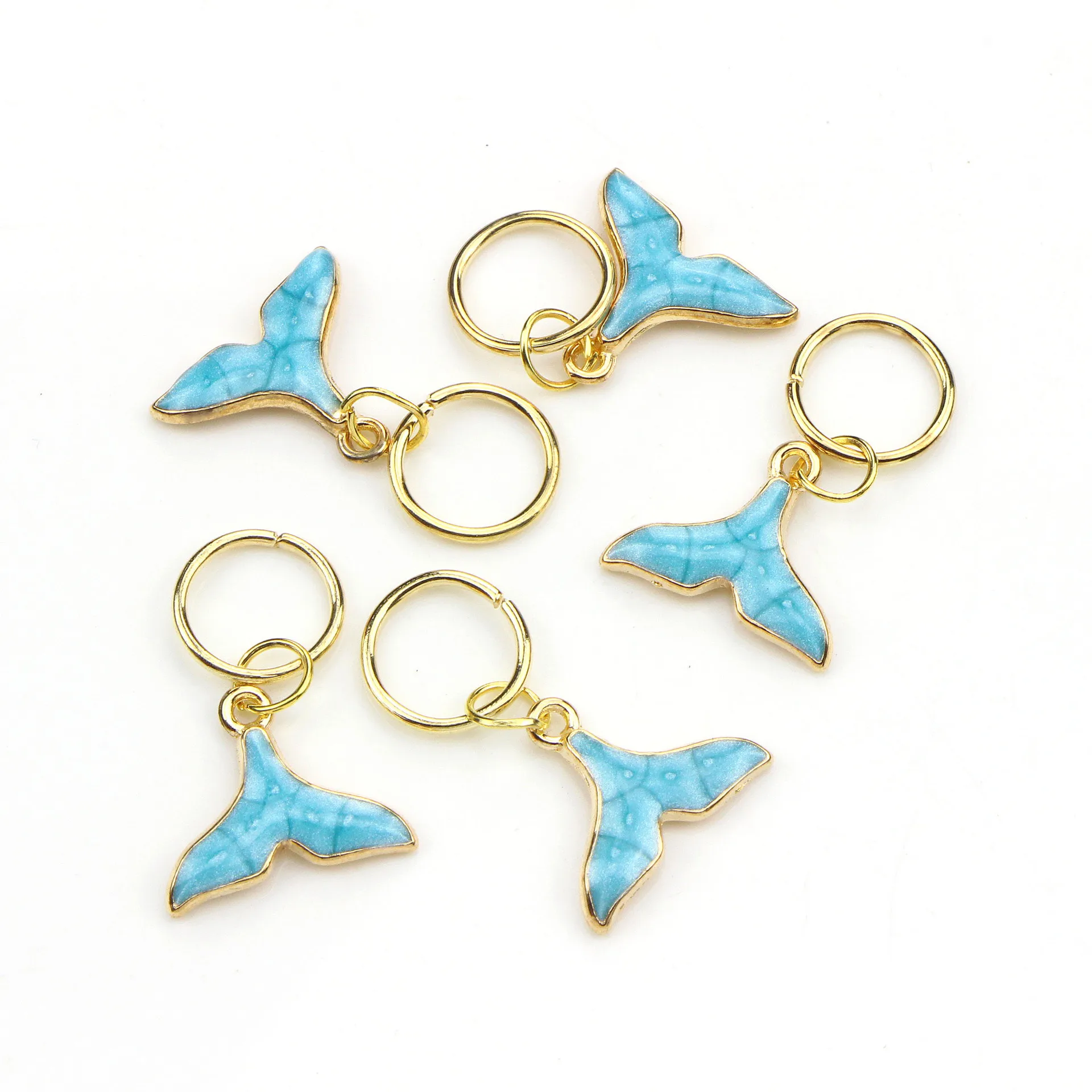 50 штук пакет Золото океан животное Дельфин кольцо для волос коса дреды из бисера