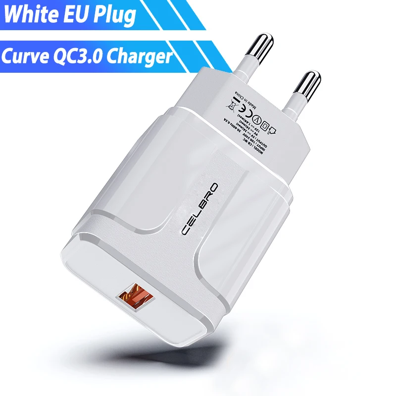 EU Charger White 18 Вт USB зарядное устройство быстрое зарядное устройство 3,0 QC3.0 Быстрая зарядка для iPhone mi 9 A3 Red mi Note 7 8 K20 pro Сетевое зарядное устройство для телефона ЕС США адаптер - Тип штекера: EU Charger White