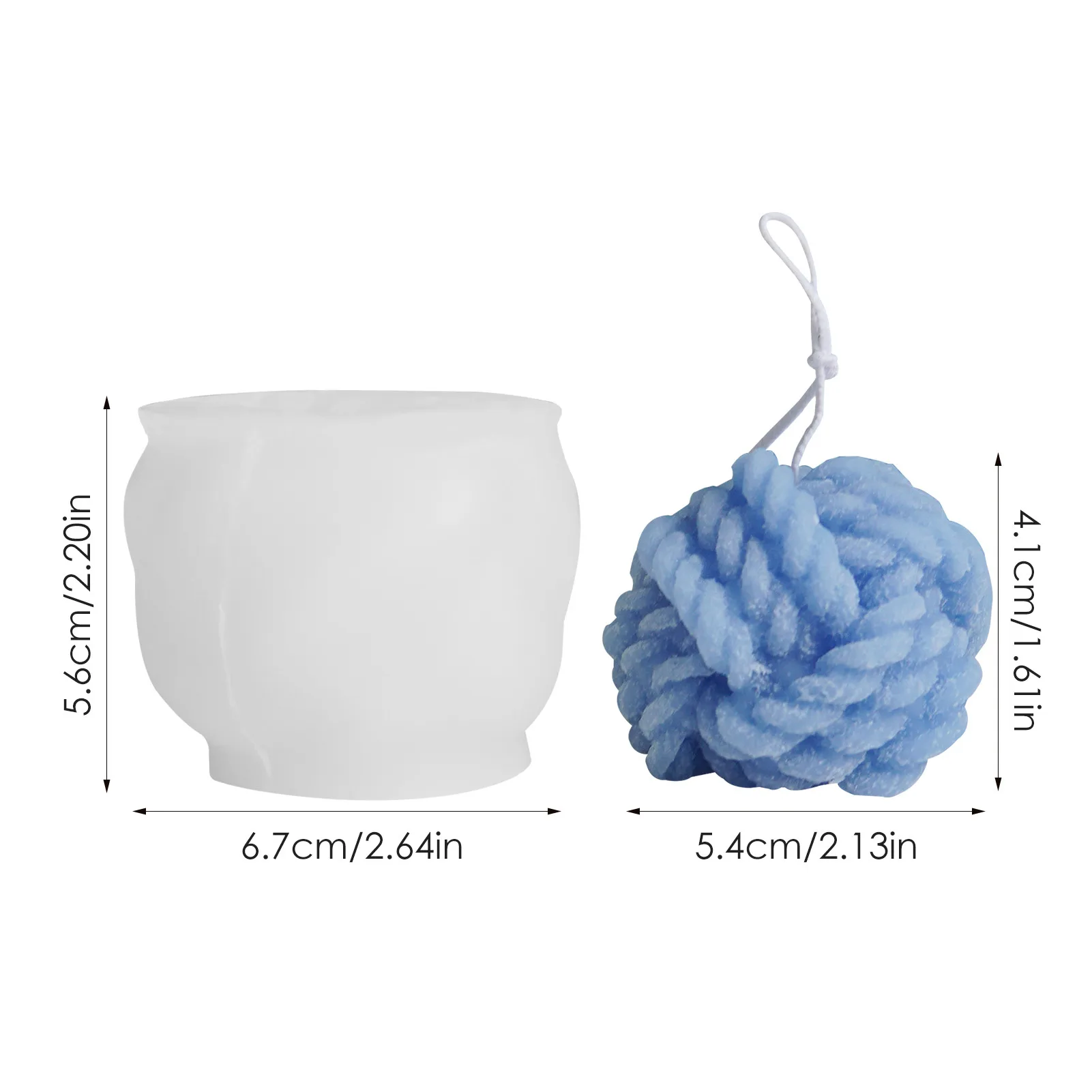 

Knitting Wool Cylinder Candle Mold 3d Silicone Yarn Ball Modeling Diy Plaster Handicraft Mold Soap Mold Craft Decoration Tool