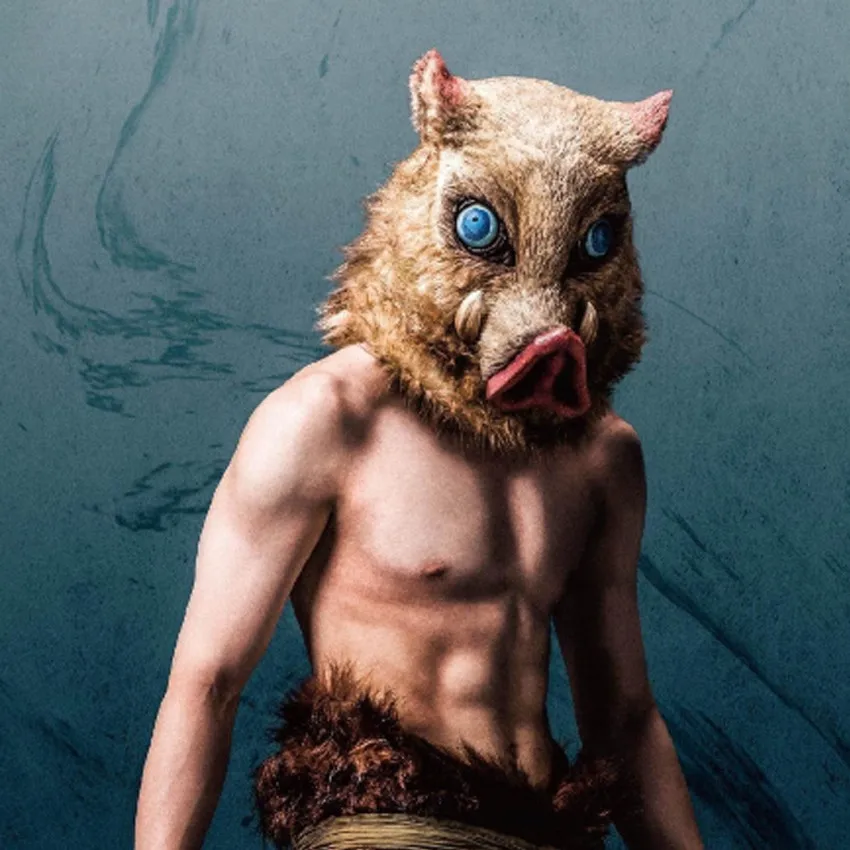 Латексная Маска-Рассекатель демонов киметасу нет яиба косплей хашибира иносукэ