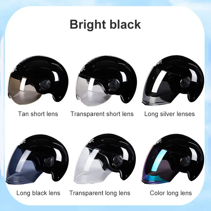 

Motorcycle Helmet Half Face ABS Motorbike Helmet Electric Safety Double Lens Helmet Moto Casque for Women/Men Casco Moto