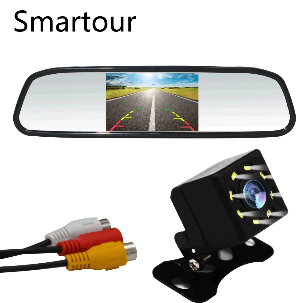 Smartour 4," автомобильное зеркало заднего вида с камерой навигации Реверсивные огни камера парковки с камерой парктроник автомобиль-Стайлинг - Цвет: Золотой