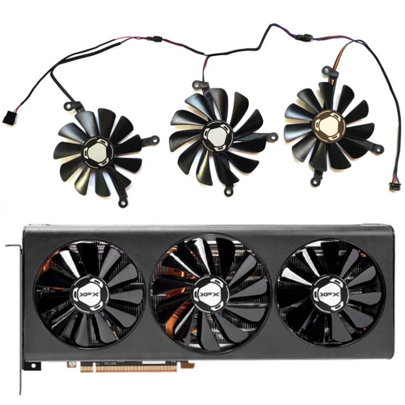 

NEW 3PCS 4PIN 95MM 85MM CF1010U12S Cooling fan，For XFX RX 5700 XT THICC III Ultra Graphics card cooling fan