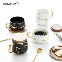 marble coffee mugs matte luxury water cafe tea milk cups condensed coffee ceramic cup saucer suit with dish spoon set ins