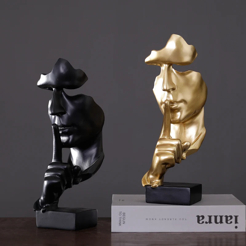 

Resin Crafts Figurines Desk Living Room Luxury Gold Home Decor Nordic Style Statue Decorazioni Casa Room Decoration EA60BJ