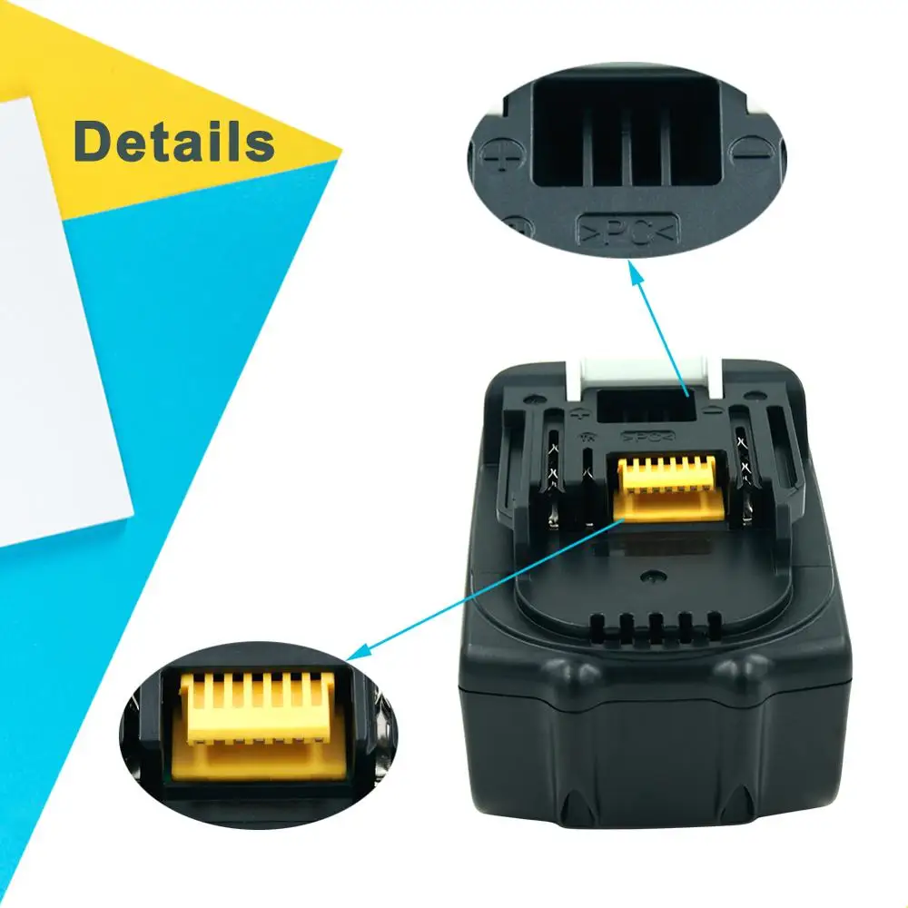 Литиевая батарея BL1850 5000 мАч для Makita 18 в 5 0 Ач Bl1830 BL1840 BL1860 LXT400 194204 перезаряжаемый