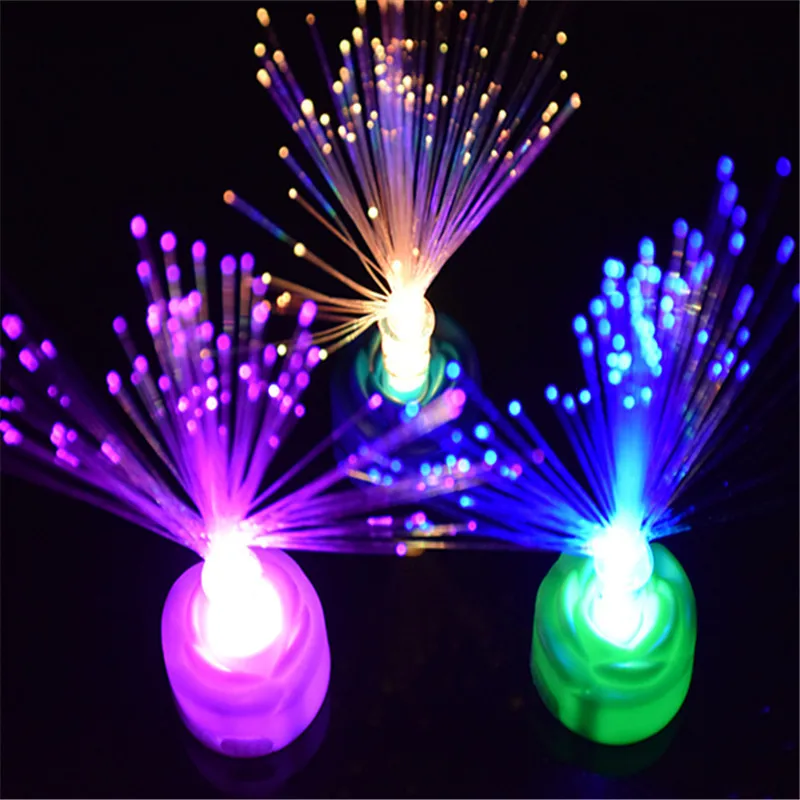 1 шт. меняющийся светодиодный ночной Светильник из оптического волокна