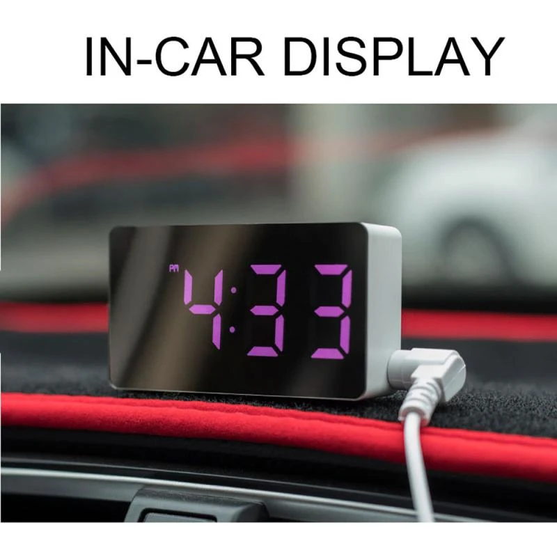 Многофункциональные зеркальные часы со светодиодной подсветкой цифровой