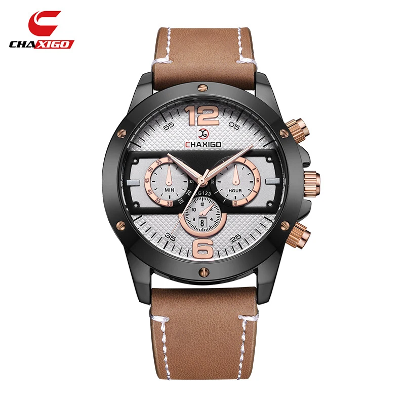 Роскошные Брендовые мужские часы CHAXIGO водонепроницаемые спортивные наручные с