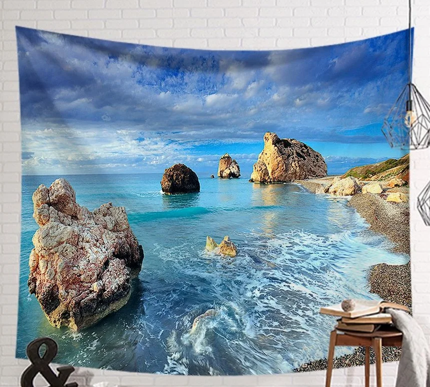 CAMMITEVER Приморский камни скалы гобелен с морской тематикой дропшиппинг настенный