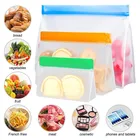 Новые силиконовые контейнеры для хранения пищевых продуктов из ПЭВА, герметичные контейнеры, многоразовые, стоячие, закрывающиеся пакеты на молнии, пакет для свежих продуктов