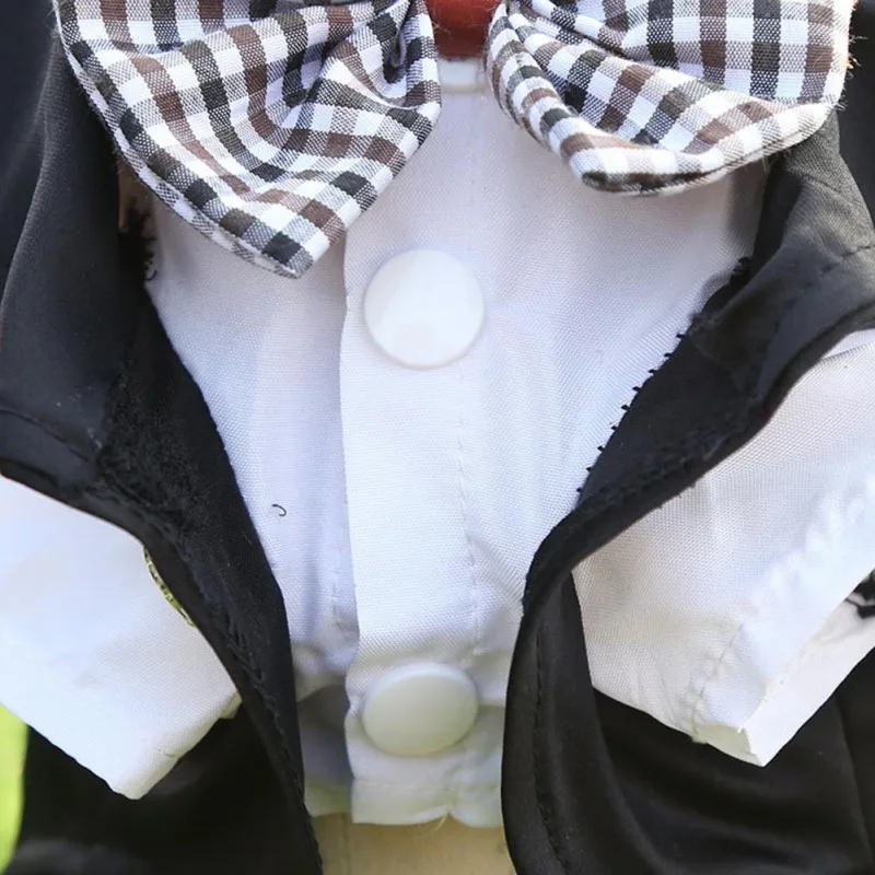 

Black Tuxedo Pet Clothes Weeding Suit Costumes For Dog Coat Jacket Bowknot Decor For Small Dog Poodle Pug Dog Accessories