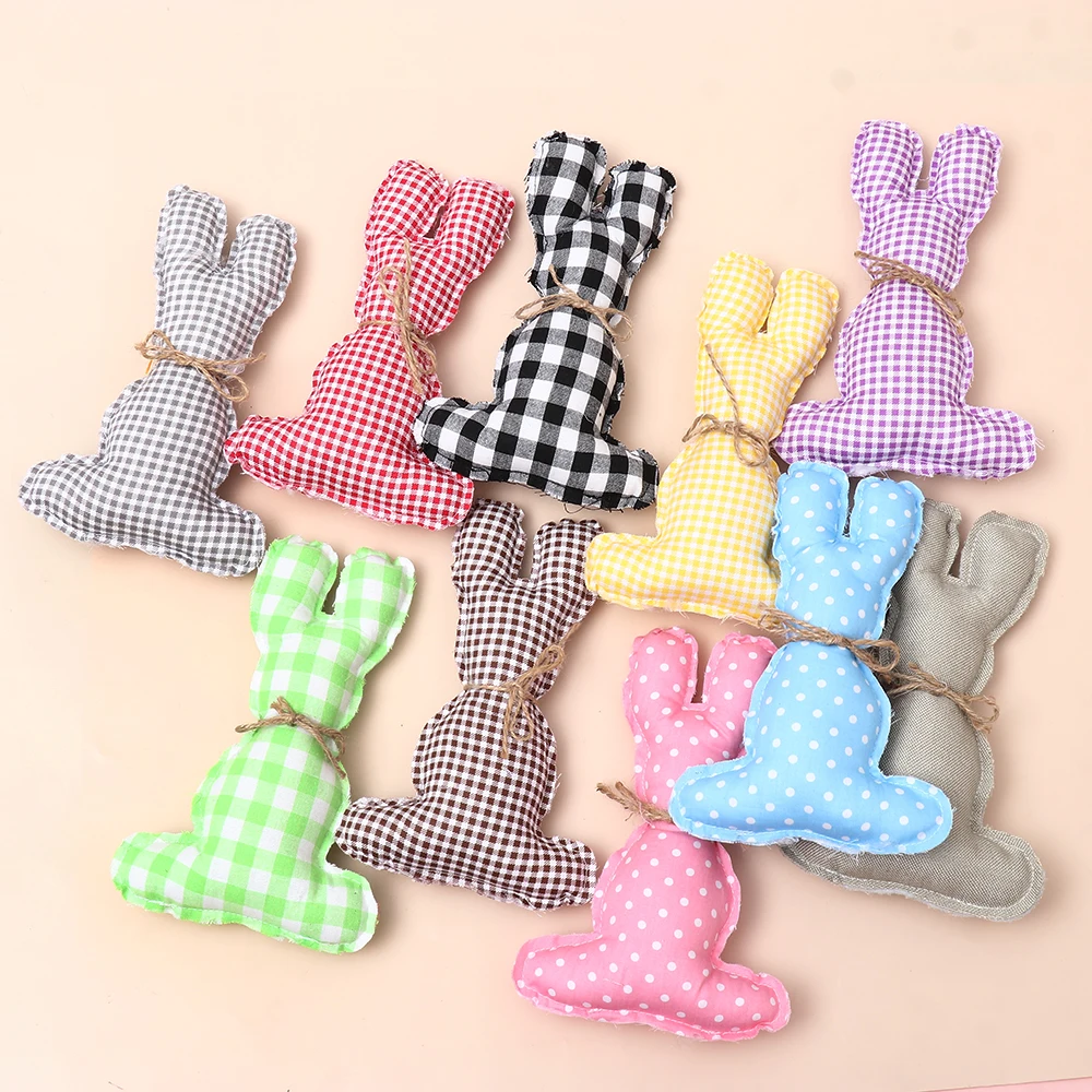 

1 шт. Пасхальный орнамент, мини-кролик, игрушка, клетчатый тканевый кролик, кукла ручной работы, счастливая Пасха, украшение для дома, сада, па...