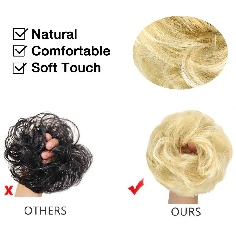 Грязный пучок волос для женщин шиньоны наращивания синтетический парик кольцо