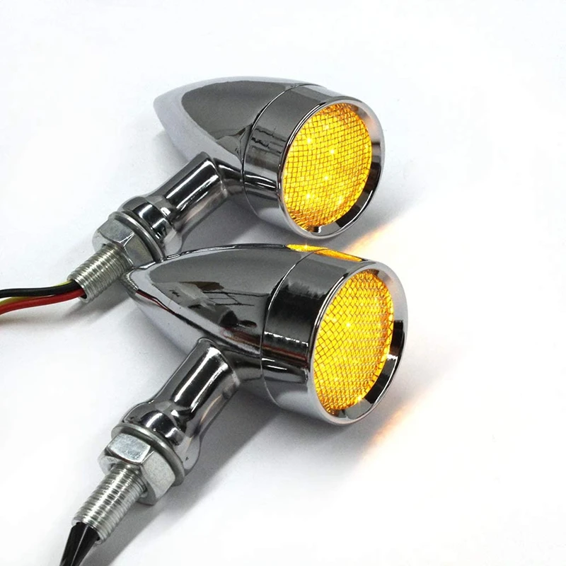

1Pair Black Grid Motorcycle Turn Signal Light LED for Honda Yamaha