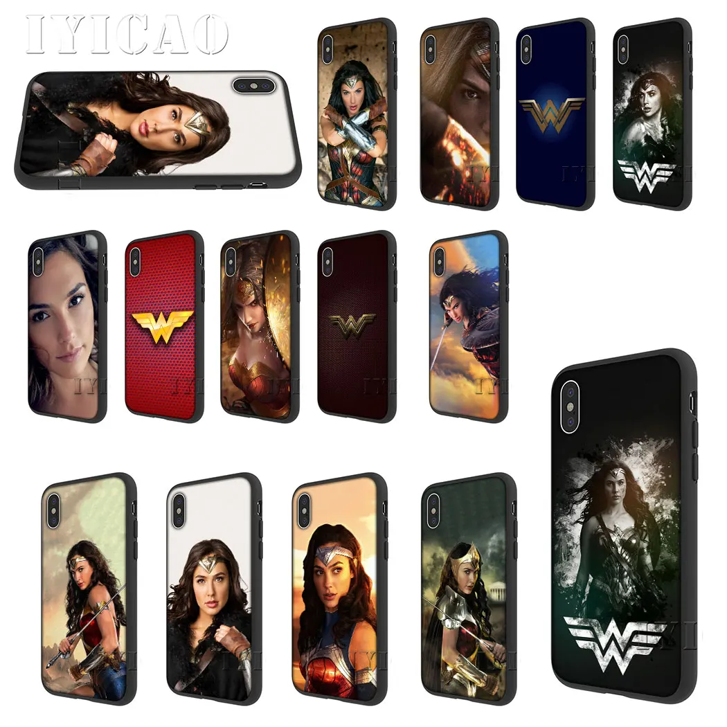 IYICAO Wonder Woman супергерой логотип мягкий силиконовый для iPhone 5 5S SE 10 X XS XR Max 6 6s 7 8 Plus 11 pro