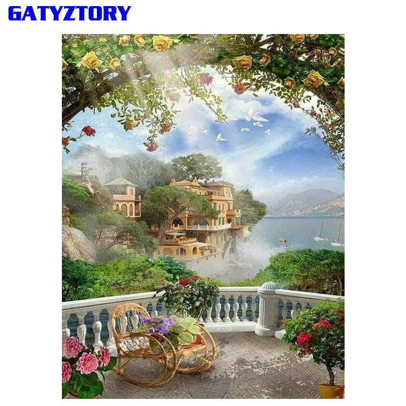 GATYZTORY Набор для рисования по номерам на холсте акриловый холст 60x75|Рисование и