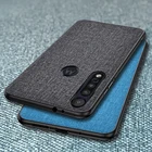 Чехол Ikrsses для Motorola Moto G8 Play Plus, роскошный Твердый чехол из искусственной кожи, мягкий простой тканевый чехол с текстурой ткани для макросъемки
