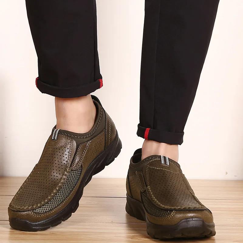 Casual Lace Up Shoes Men Leather Walking Boat Shoe Loafers Moccasins Flats Luxury Brand Hot Sale Fashion 219 | Обувь