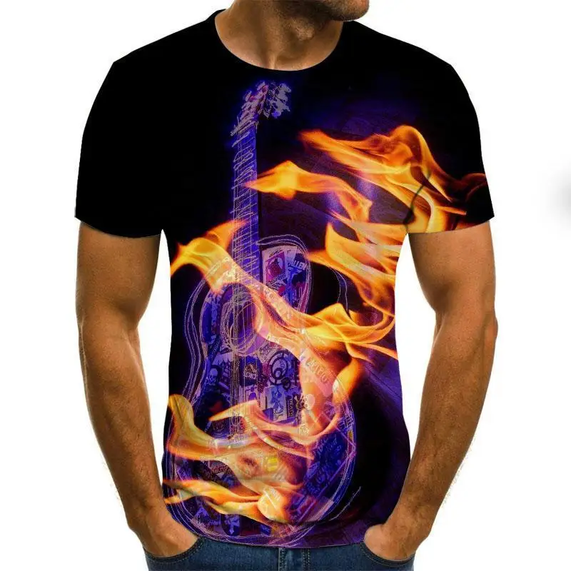 

2020 Summer Music And Art Instruments 3d Printed Fashion T -Shirt Unisex Hip -Hop Style T -Shirt Street Casual Summer