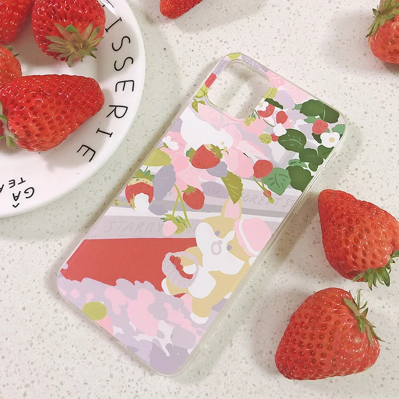 STARRY FOREST Красивый милый чехол с изображением клубники для iPhone 11 pro max 8p 7p XS XR