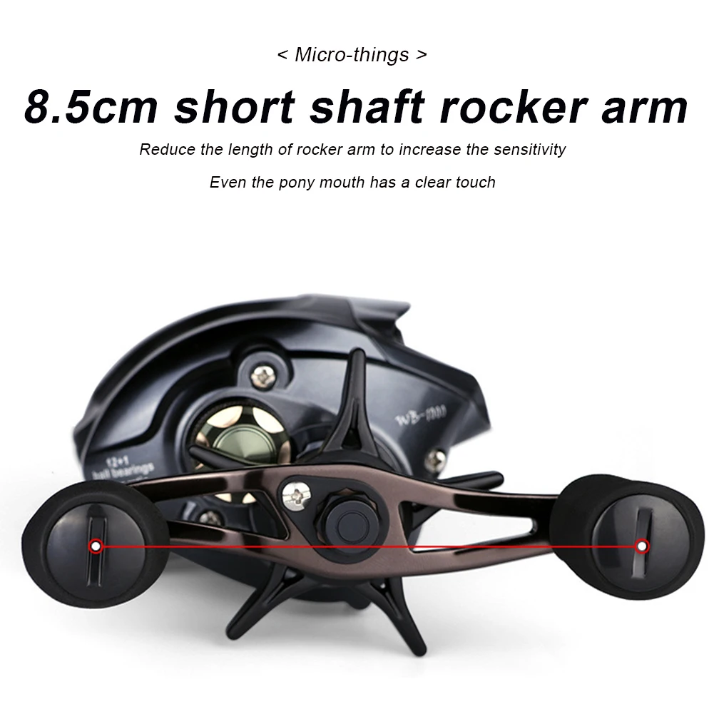 

Baitcasting Reel 6.3:1 Gear Ratio Ultra Smooth 190g Ultralight 12+1BB Magnetic Brake EVA Handle Fishing Baitcasting Reel Tools