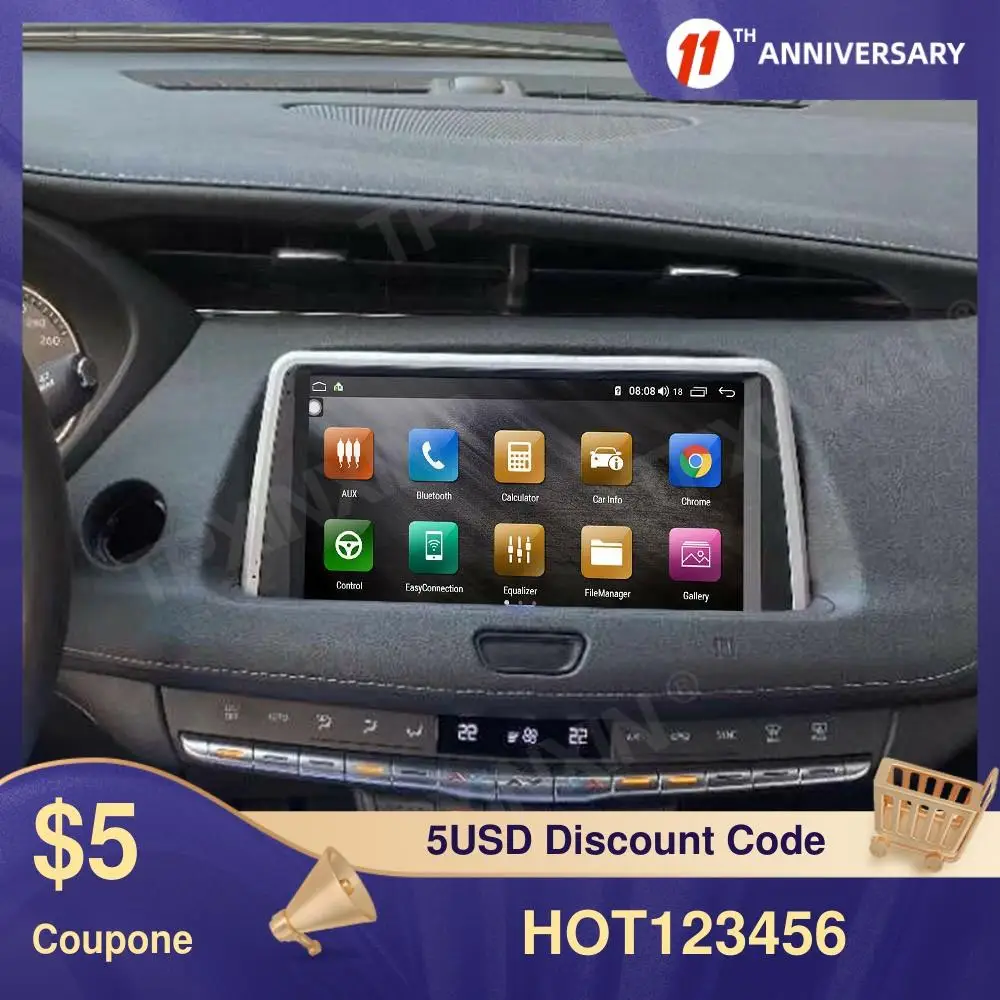 저렴한 무선 카플레이 자동차 GPS 내비게이션 오토 헤드 유닛 멀티미디어 플레이어, 캐딜락 XT4 안드로이드 10.0 용 라디오 테이프 레코더 스테레오 2K