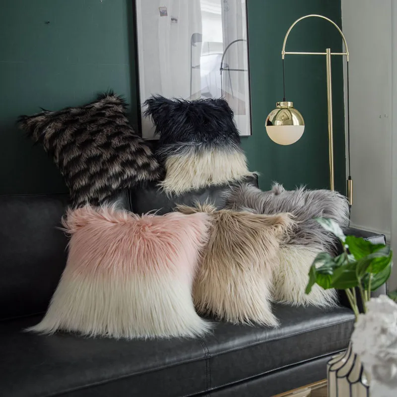 45*45 см роскошный пушистый Чехол на подушку плюшевый чехол для подушки домашний