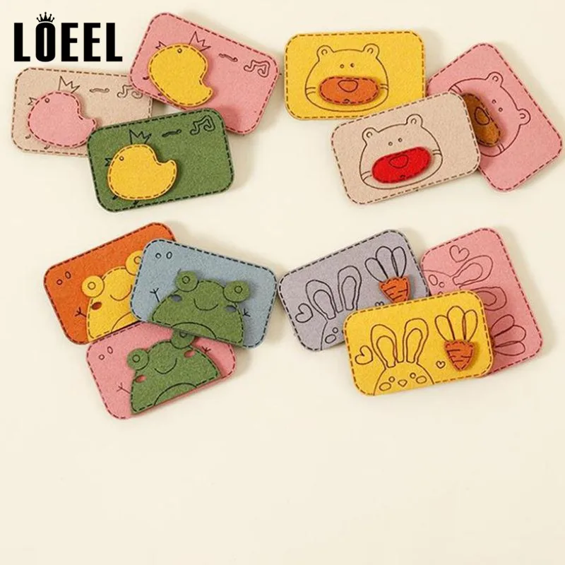 Ins модные липкие волосы с мультяшными животными волшебные заколки приклеенные к