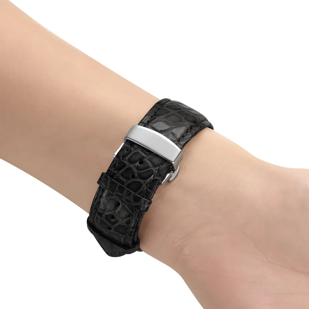 Французский ремешок из кожи аллигатора для Apple watch, 4 ремешка, 44 мм, 40 мм, iwatch 5, 4, 3, 2, 1, 42 мм, 38 мм, топ браслет, Ремешки для наручных часов, 44 мм