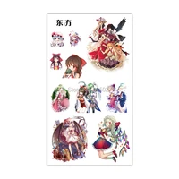 30 sheetslot touhou project tattoo stickers children tattoos paper for kids body arm anime sticker