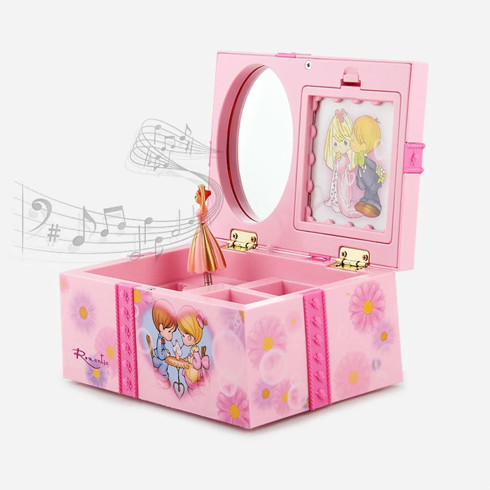 

Pink Dancing Girl Music Box Ornaments Home Decor Jewelry Storage Organizer Music Box MJ71405