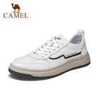 Мужские кожаные кроссовки CAMEL, белые дышащие кроссовки из натуральной кожи, модная трендовая повседневная обувь в стиле ретро, Корейская Осенняя мужская обувь, новинка 2021