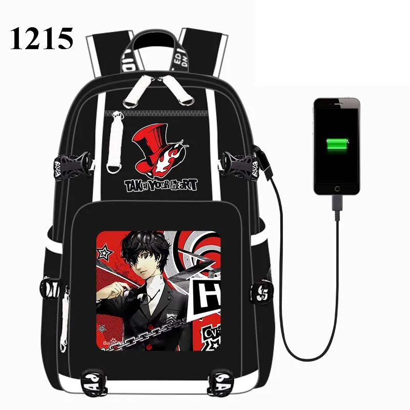 Anime PERSONA P5 Game USB Port Backpack Bag School Book Students ...