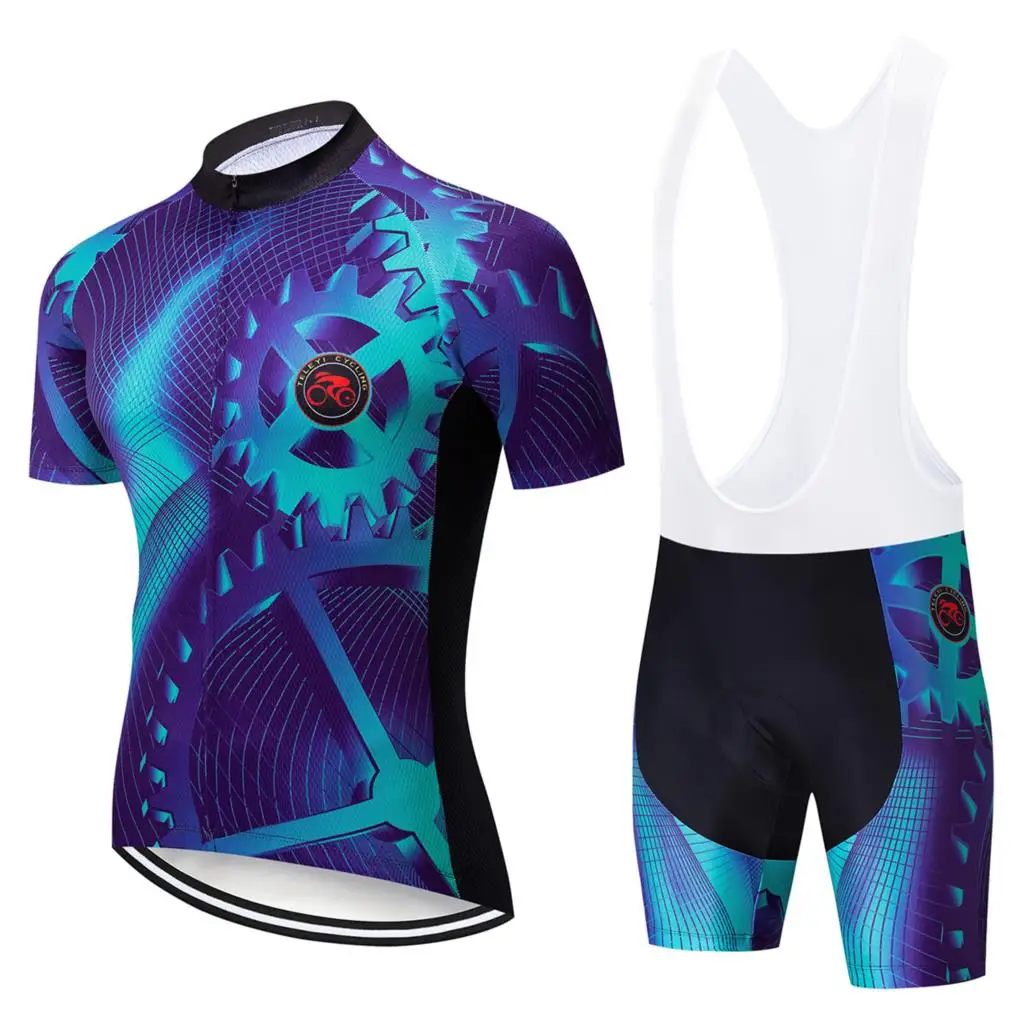 Cycling Set 06 Велосипедная майка от компании teleyi набор велошорт Ropa Ciclismo мужские летние быстросохнущие Pro велосипедный майон Hombre Roupa брюки одежда - Color: Cycling Set 06