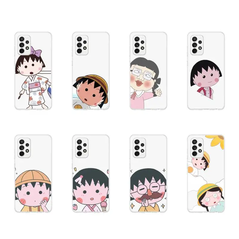 

Japan anime Chibi Maruko-chan Phone Case Transparent For Samsung Galaxy A S Note 9 10 51 50 71 70 80 20 21 30s ultra plus