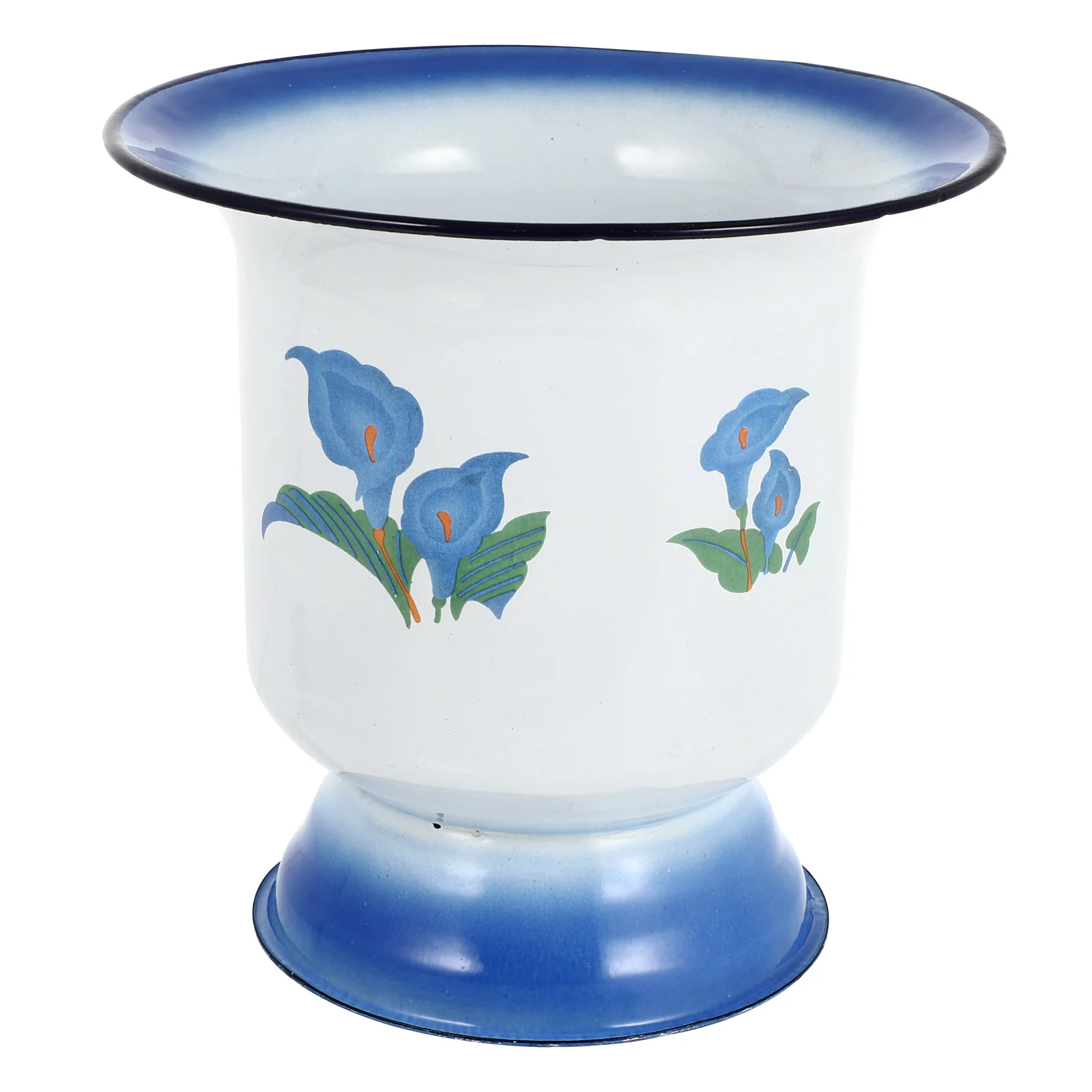 

1pc Vintage Style Enamel Chinese Spittoon Kids the Old Potty for Home (White)