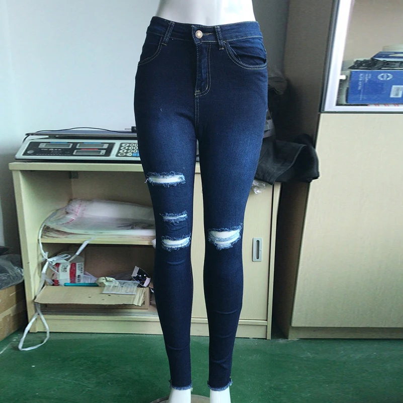 

Cotton Style Ripped Boyfriend Summer fall Jeans Slim 2020 Jeans Women Pencil Waist New Denim Long Casual Streetwear High Pants