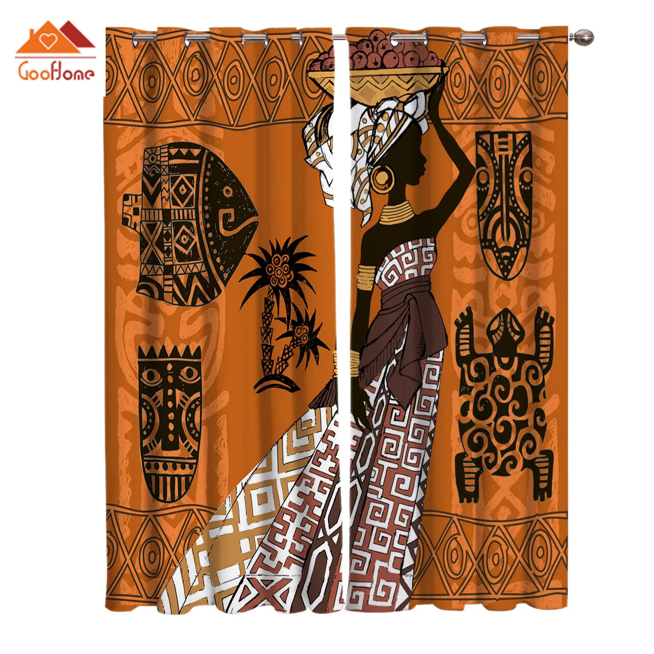 Женская культура ретро одежда тюрбан желтые геометрические оконные шторы для