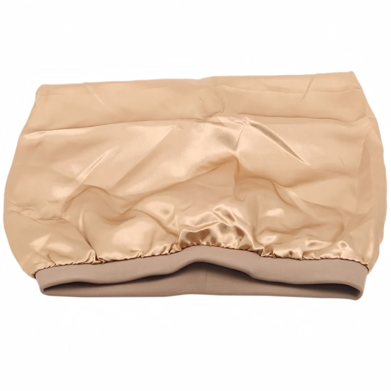 Шапка женская Длинная атласная с широкой резинкой и леопардовым принтом |