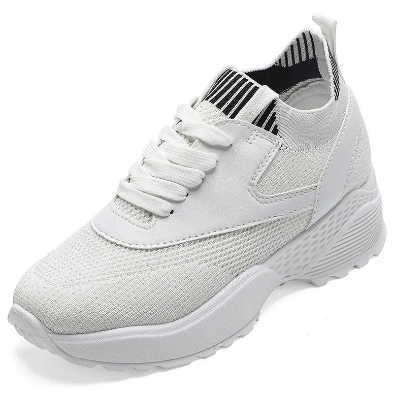 Новинка 2019 года женские кроссовки на платформе из сетчатого материала дышащая