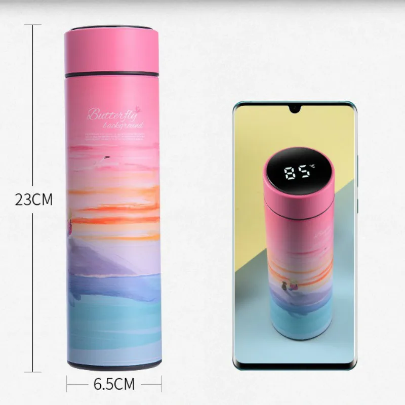 500ml Creative Thermos LED Stainless Steel Intelligent Touch Sensing Temperature Display Vacuum Flask Custom Water Bottle Cup | Дом и сад
