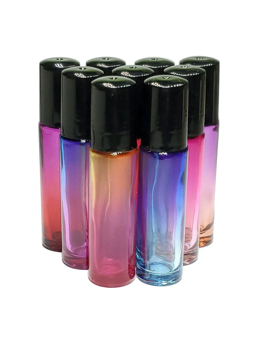 10Pcs10ML стеклянный ролик флакон духов Пустой градиент цвета эфирное масло образец