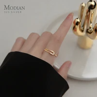 modian real 925 sterling silver tiny cute pin finger rings fashion adjustable simple ring for women grils fine silver jewelry
