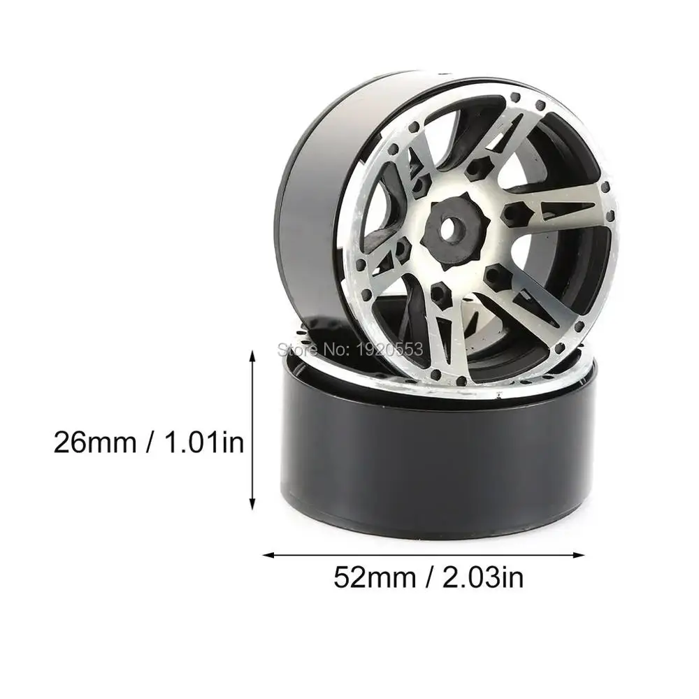 

4PCS 1.9 Inch Metal Wheel Rims Upgrade Parts For Axial SCX10 90046 Traxxas TRX4 D90 Off Road Monster Truck RC Crawler Car