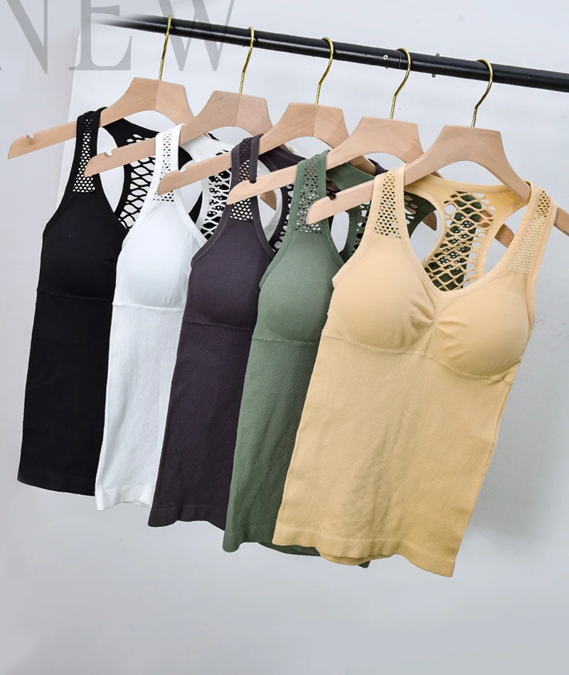 

Mesh Suspender Vest Integrated Sexy Back Rathered Without Steel Ring Wearing Bottomed Yoga Shockproof Sports Women 's Underwear