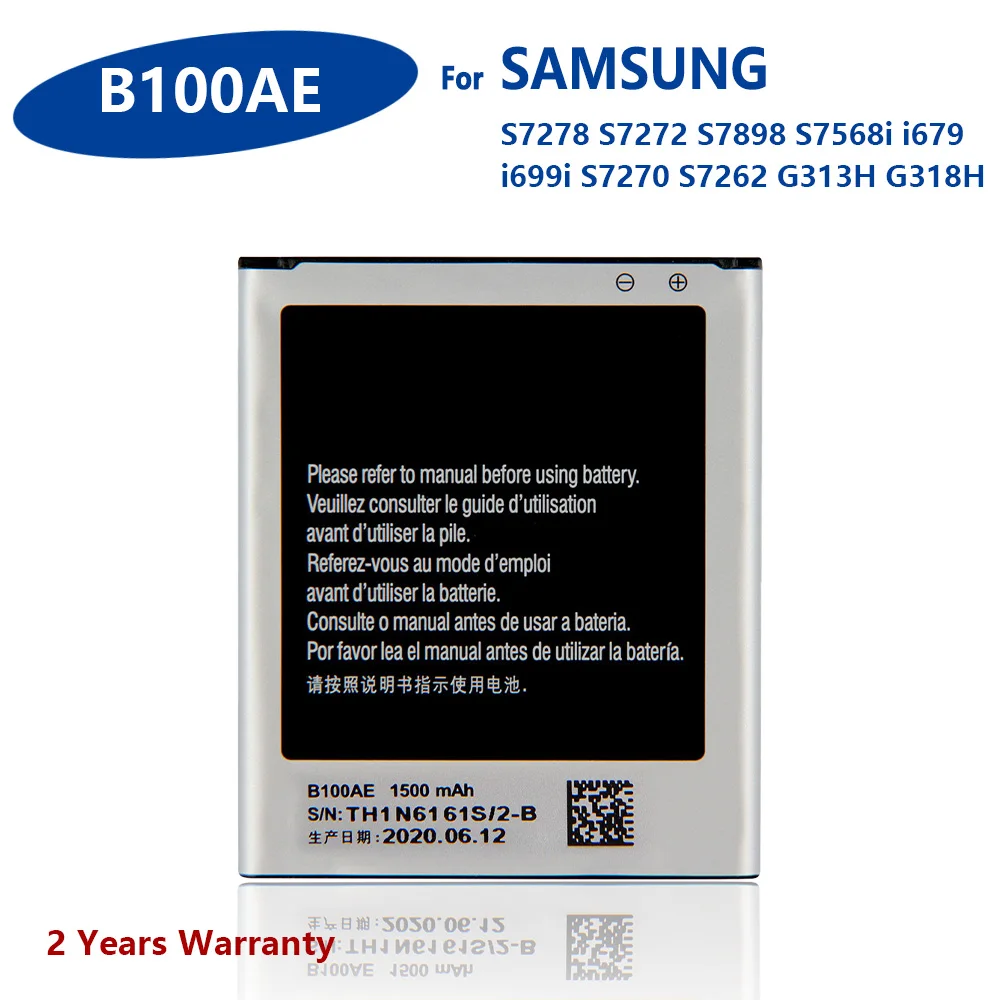 

Аккумуляторы B100AE B100AC для Samsung Galaxy Ace 3 Ace 4 S7568i S7278 i679 S7270 S7262 i699i S7898 S7272 G313H G318h, 100% подлинные