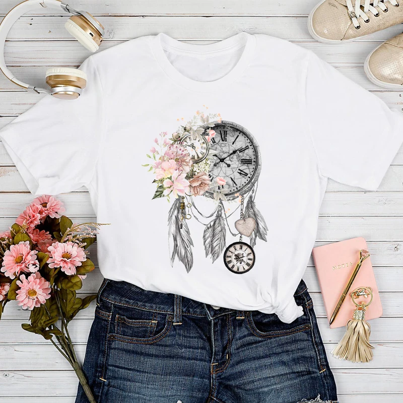 

T-shirts Women 2021 Floral Butterfly Cute Vintage Summer Clothing 90s Tshirt Top Lady Print Clothes Stylish 2021 Tee T-Shirt