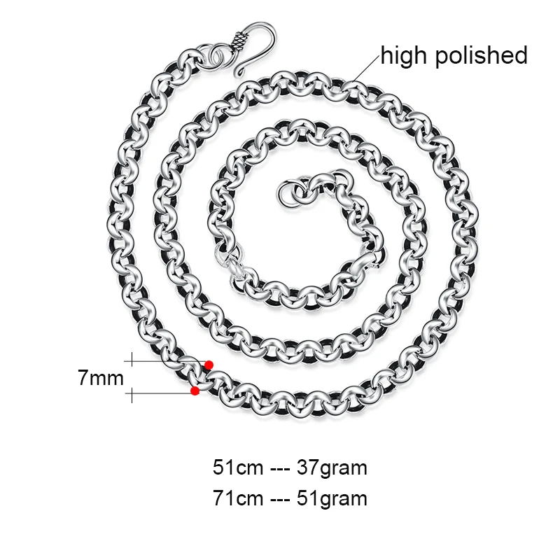 ZABRA длинное ожерелье ручной работы из стерлингового серебра 925 пробы для мужчин и