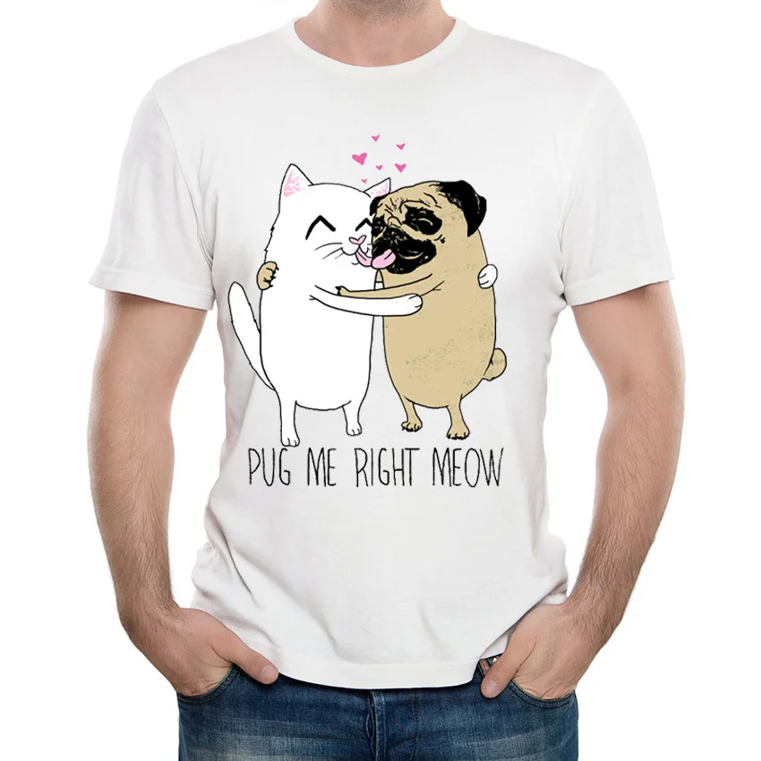 Футболка для любителей мопса рубашка с героями комиксов мужские топы